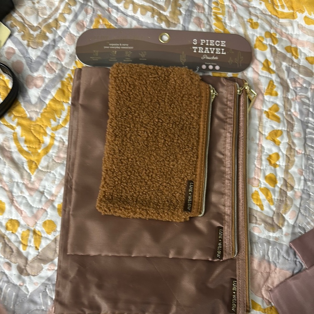 NWT Brown  4-Piece Travel Set